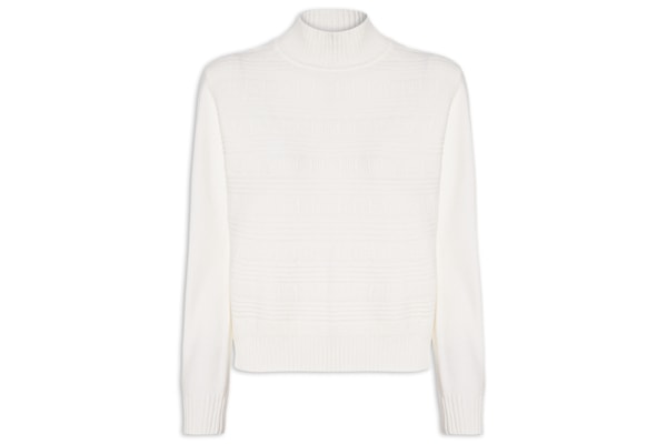 Suéter Feminino Oversized Gola Careca - Off White