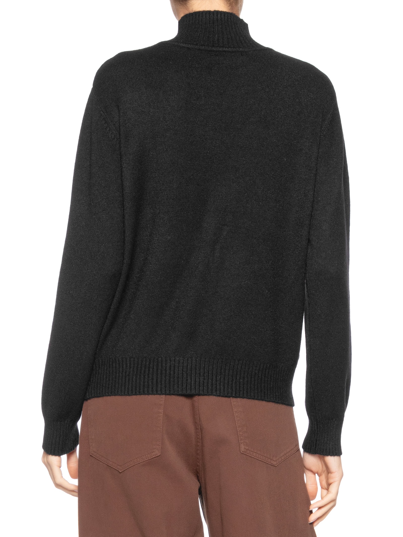 Suéter Feminino Oversized Gola Careca Preto Basiq