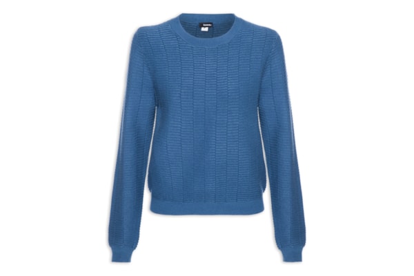 Suéter Feminino Oversized Texturizado - Azul