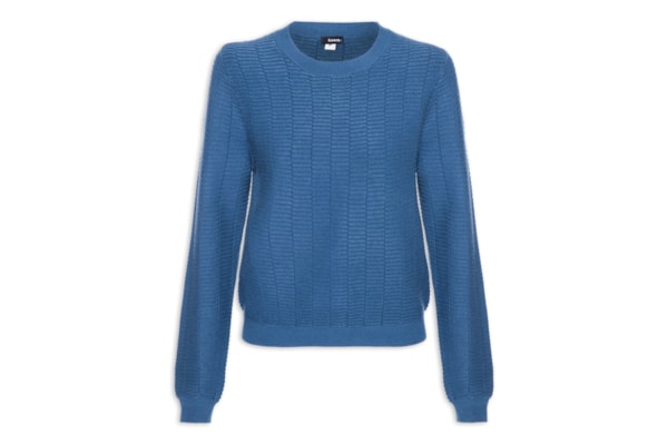 Suéter Feminino Oversized Texturizado - Azul
