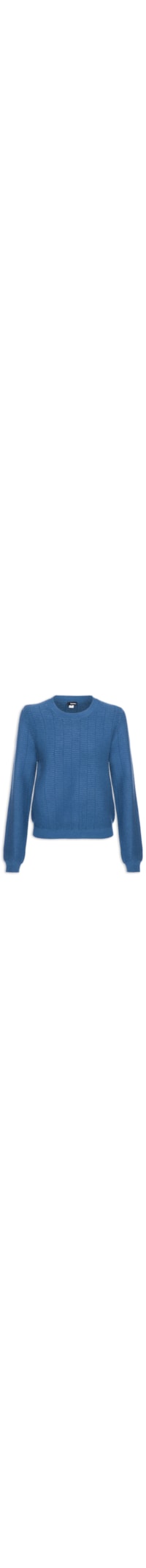 Suéter Feminino Oversized Texturizado - Azul