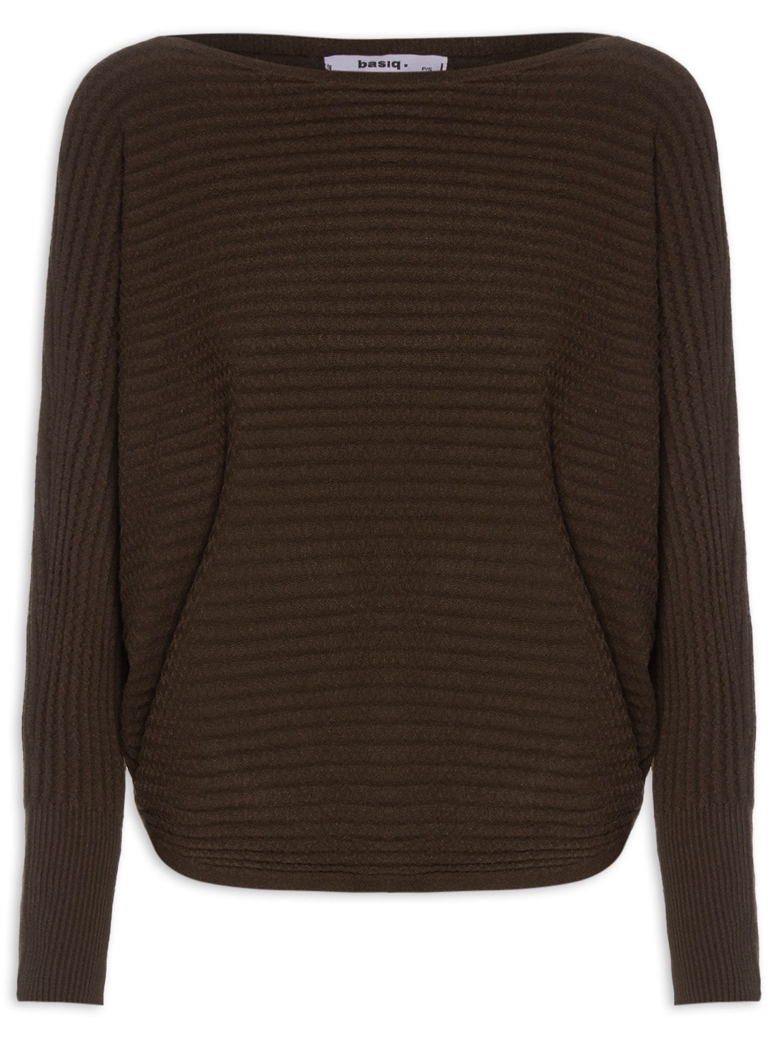 Suéter Feminino Oversized Texturizado Marrom Basiq