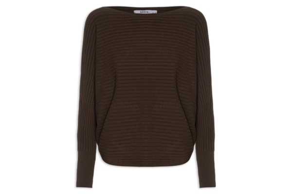 Suéter Feminino Oversized Texturizado - Marrom