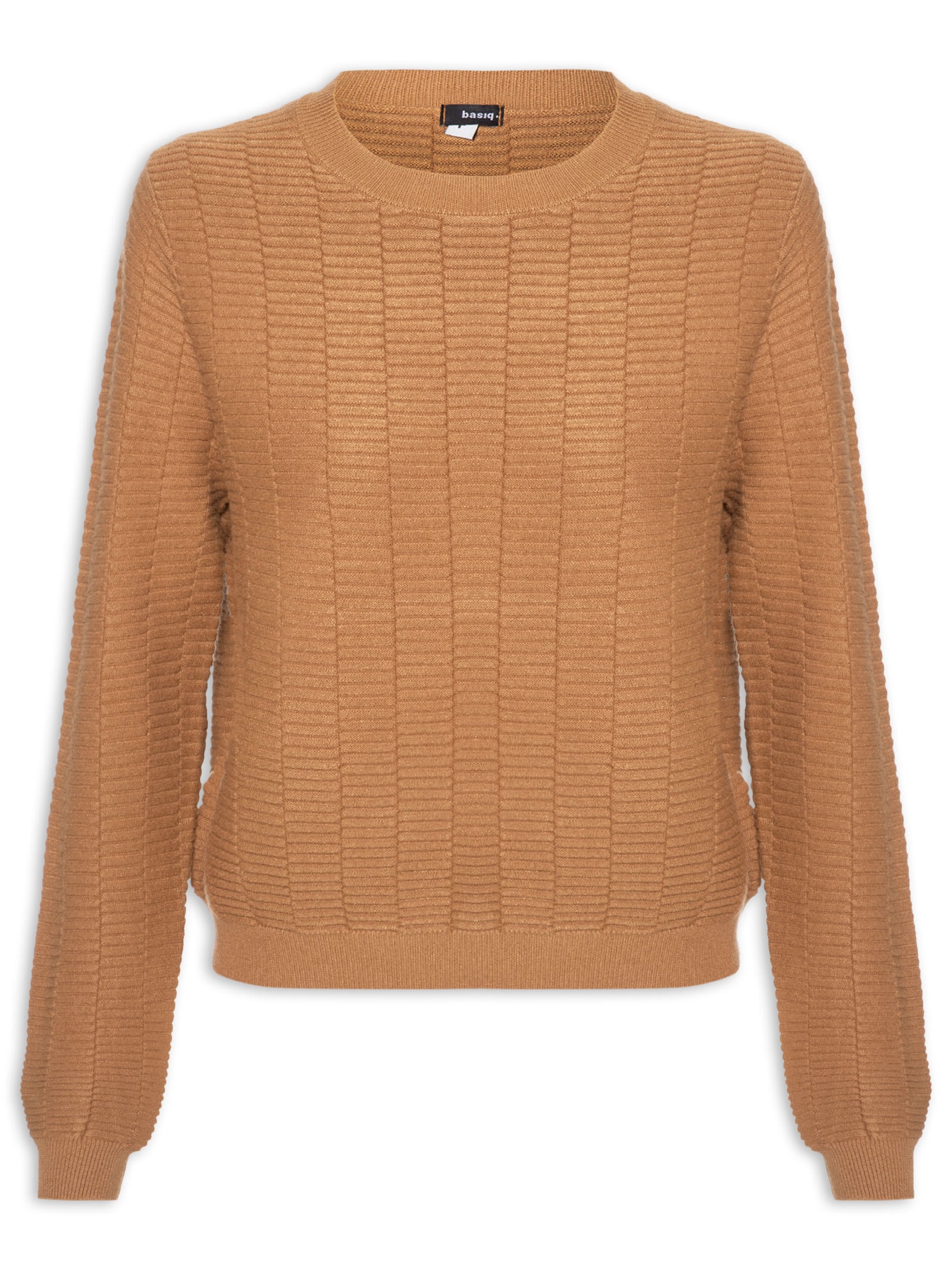 Suéter Feminino Oversized Texturizado Marrom Basiq