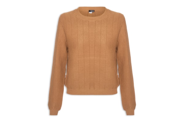 Suéter Feminino Oversized Texturizado - Marrom