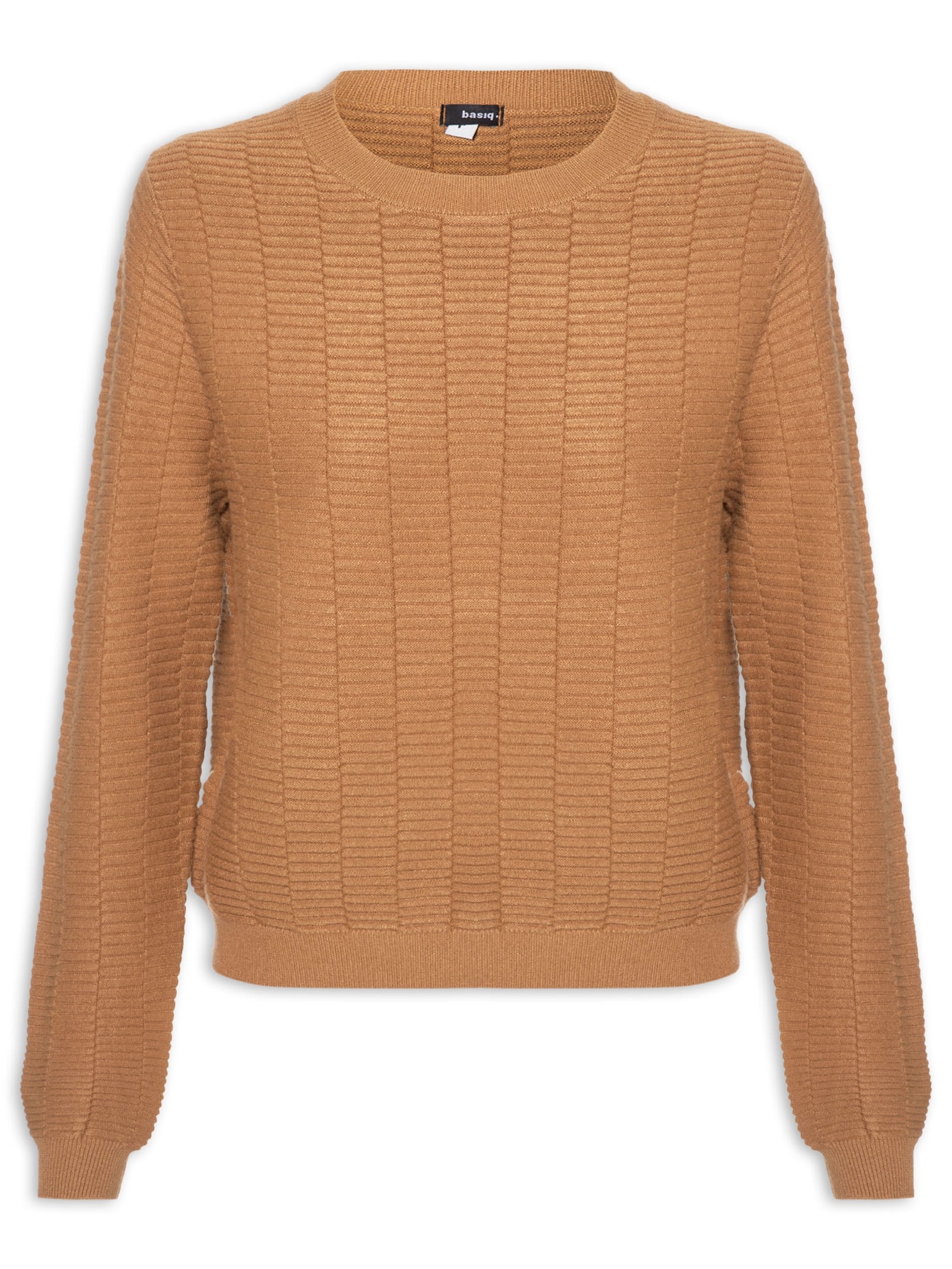 Suéter Feminino Oversized Texturizado Marrom Basiq