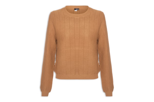 Suéter Feminino Oversized Texturizado - Marrom