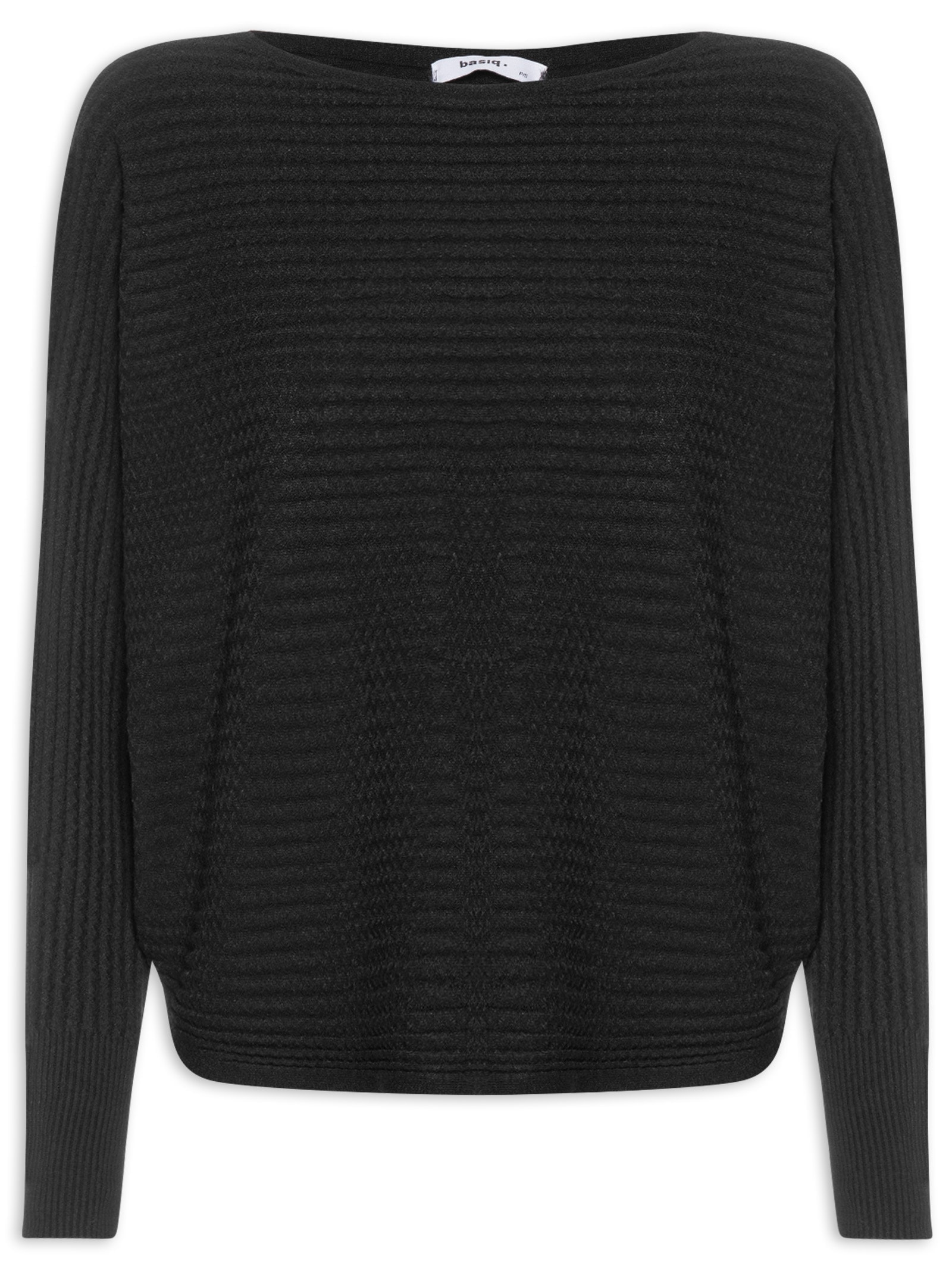 Suéter Feminino Oversized Texturizado Preto Basiq