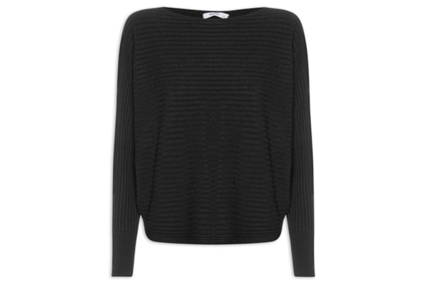 Suéter Feminino Oversized Texturizado - Preto