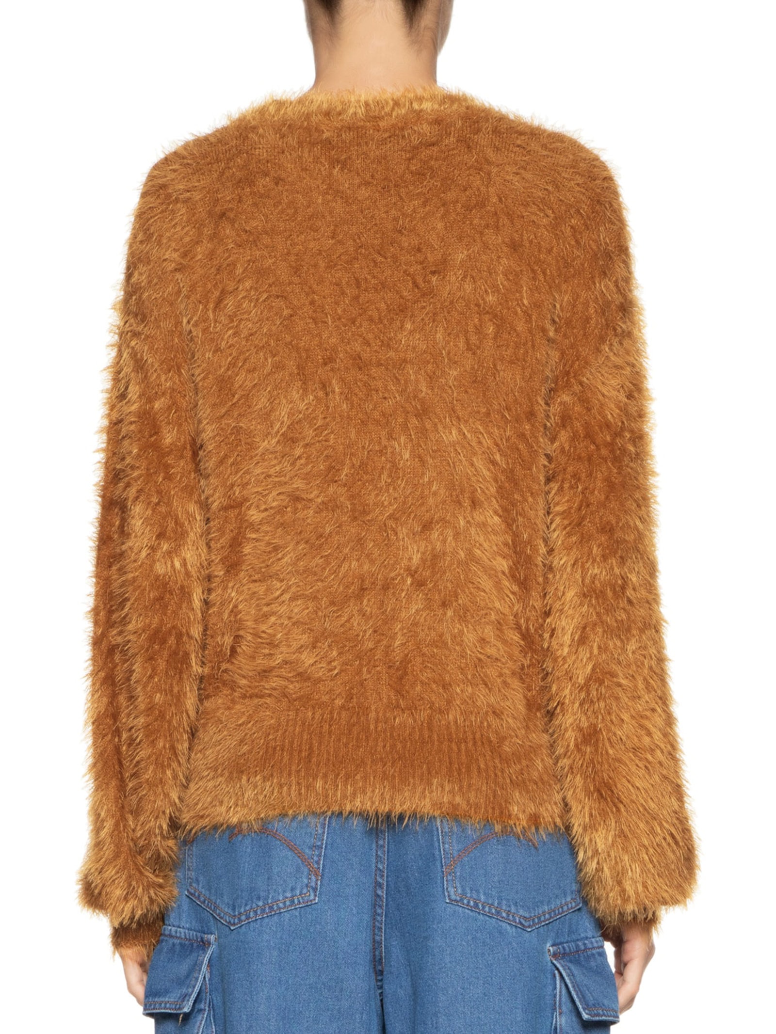 Suéter Feminino Pelinho Lenço Amazônia Chic Marrom Farm