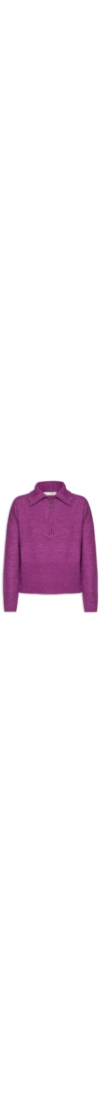 Suéter Feminino Pull De Tricot Com Gola De Zíper - Rosa