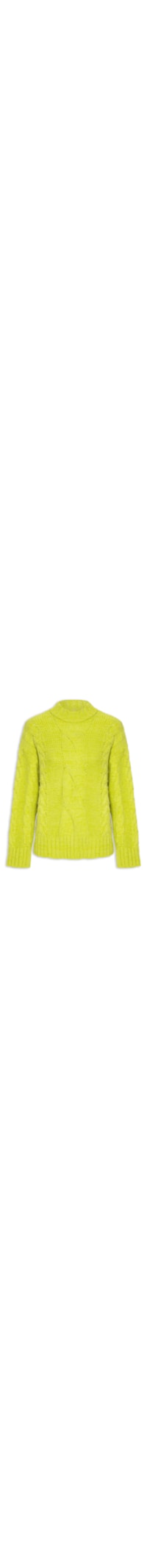 Suéter Feminino Pull Tranças Vibrantes Tricot - Verde