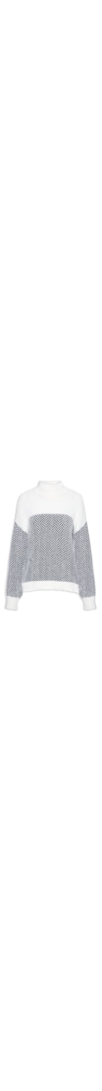 Suéter Feminino Pullover Chevron Sandra - Off White