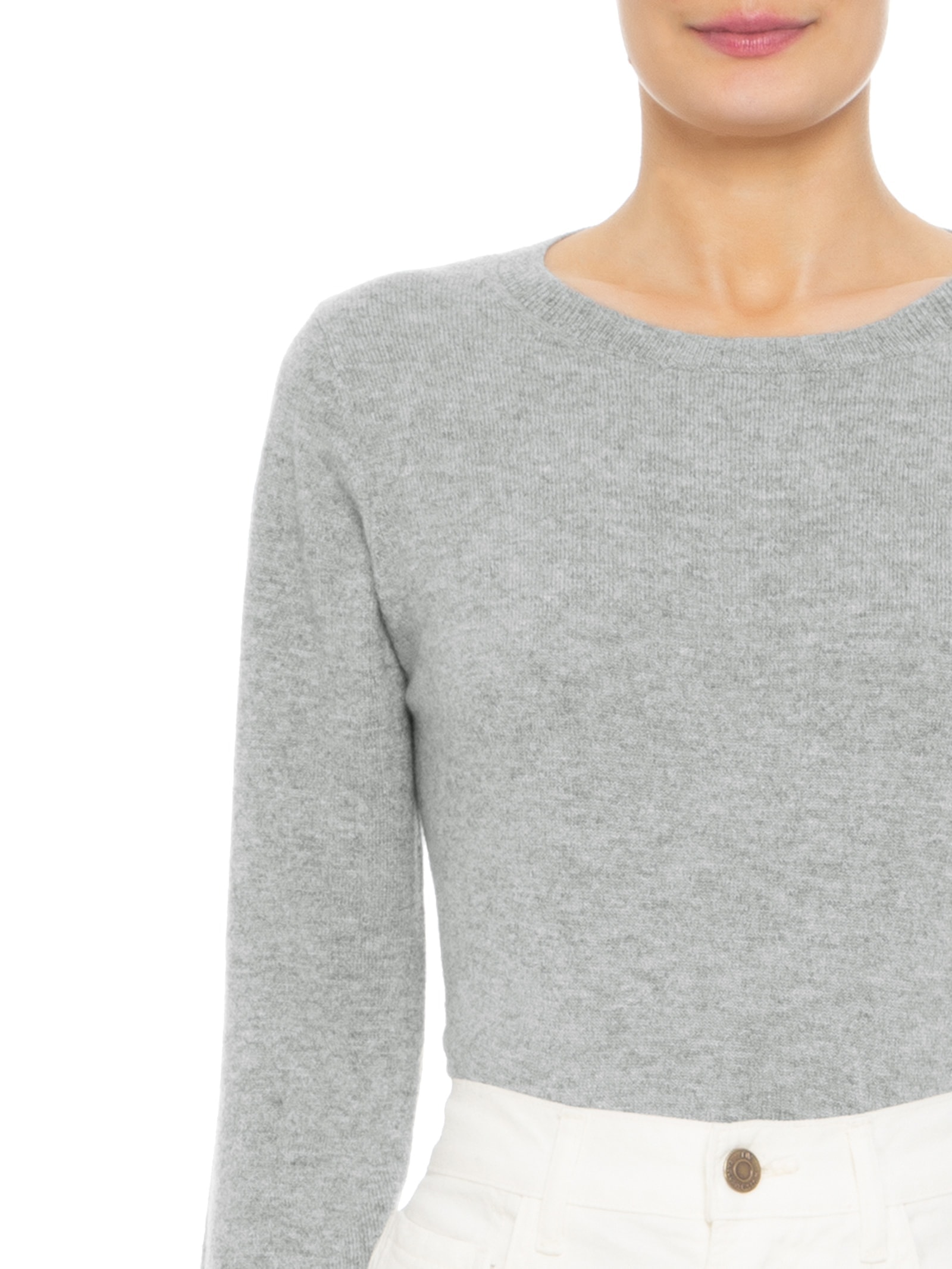 Suéter Feminino Puro Cashmere Cinza '2Essential