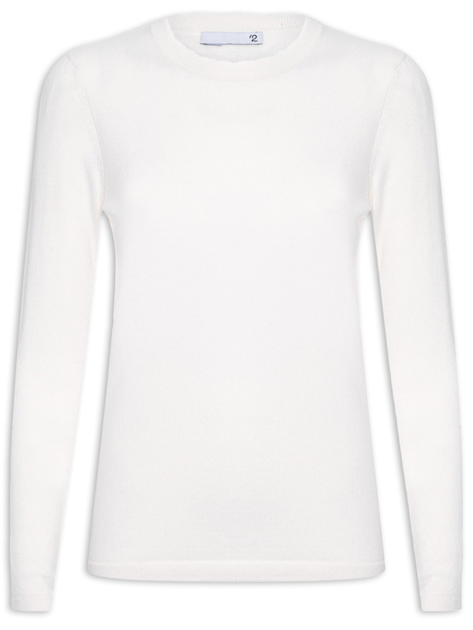Suéter Feminino Puro Cashmere Gola Trabalhada Off White '2Essential