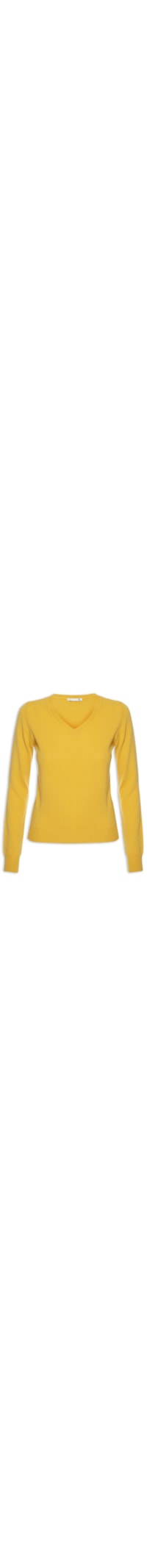 Suéter Feminino Puro Cashmere Gola V - Amarelo