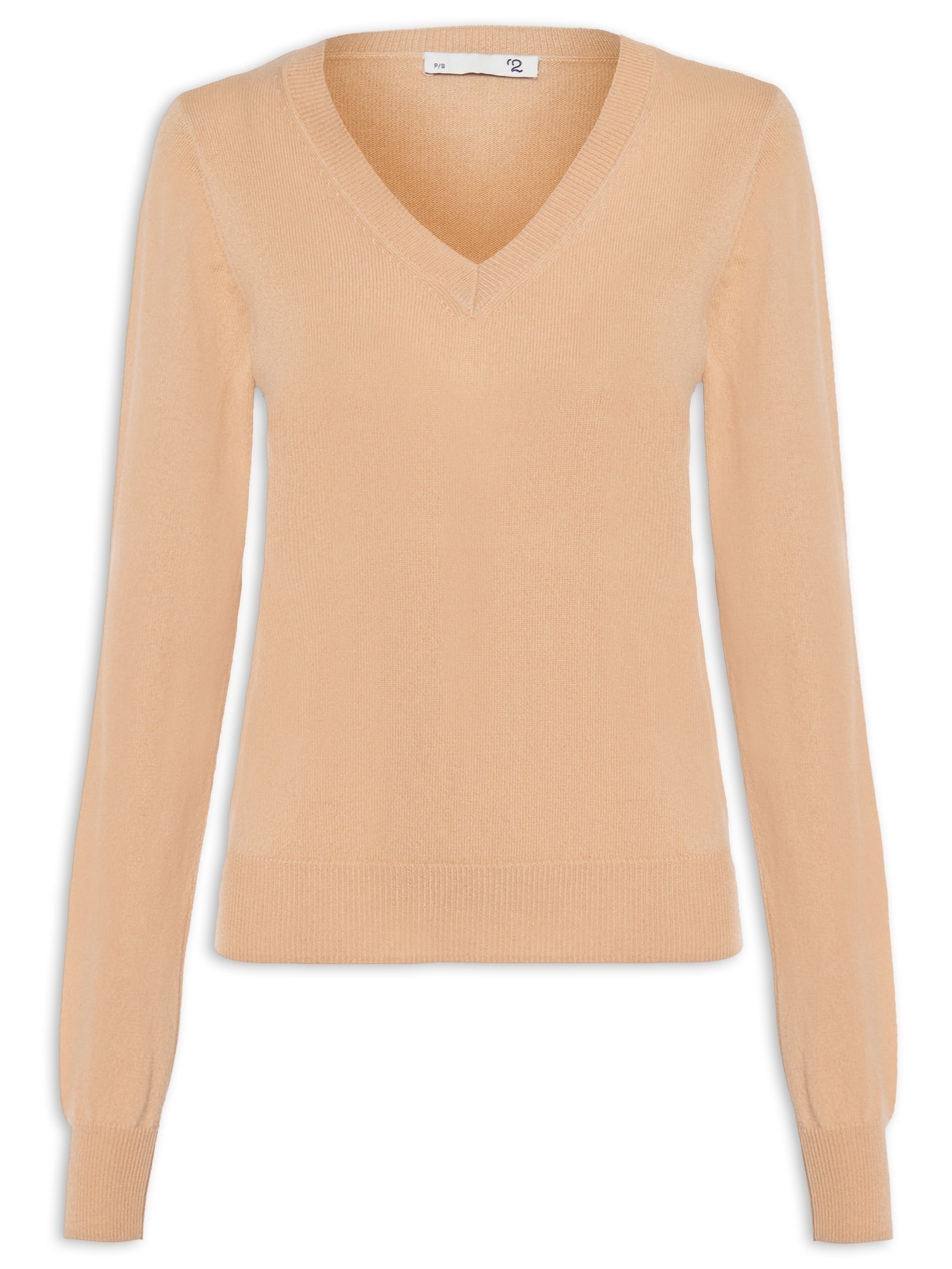 Suéter Feminino Puro Cashmere Gola V Bege '2Essential