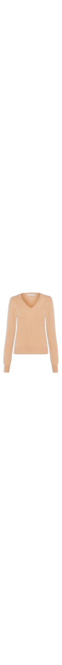 Suéter Feminino Puro Cashmere Gola V - Bege