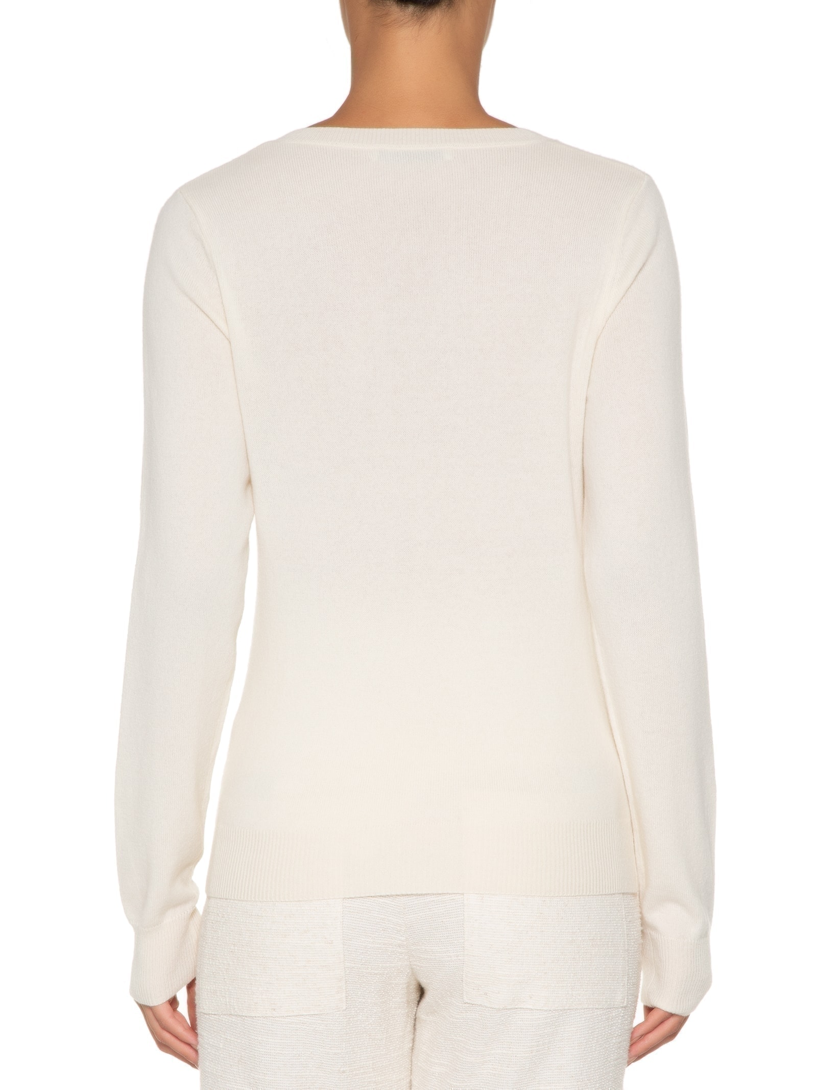 Suéter Feminino Puro Cashmere Gola V Off White '2Essential