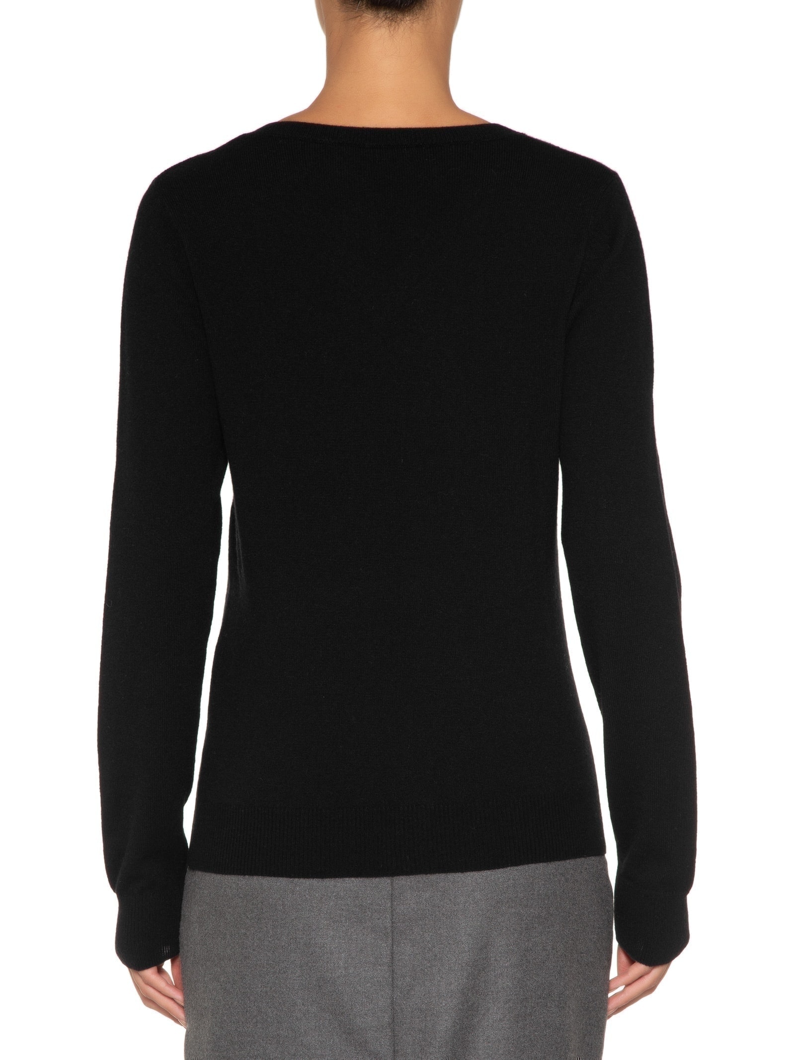 Suéter Feminino Puro Cashmere Gola V Preto '2Essential