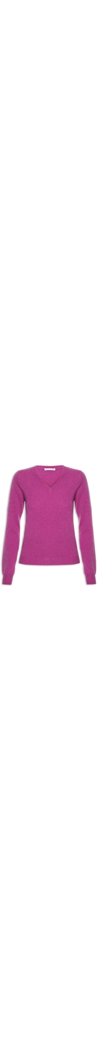 Suéter Feminino Puro Cashmere Gola V - Rosa
