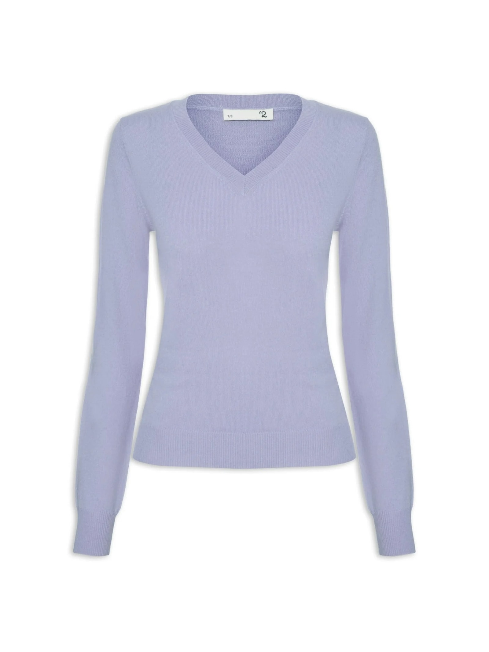 Suéter Feminino Puro Cashmere Gola V Roxo '2Essential