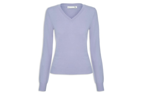 Suéter Feminino Puro Cashmere Gola V - Roxo
