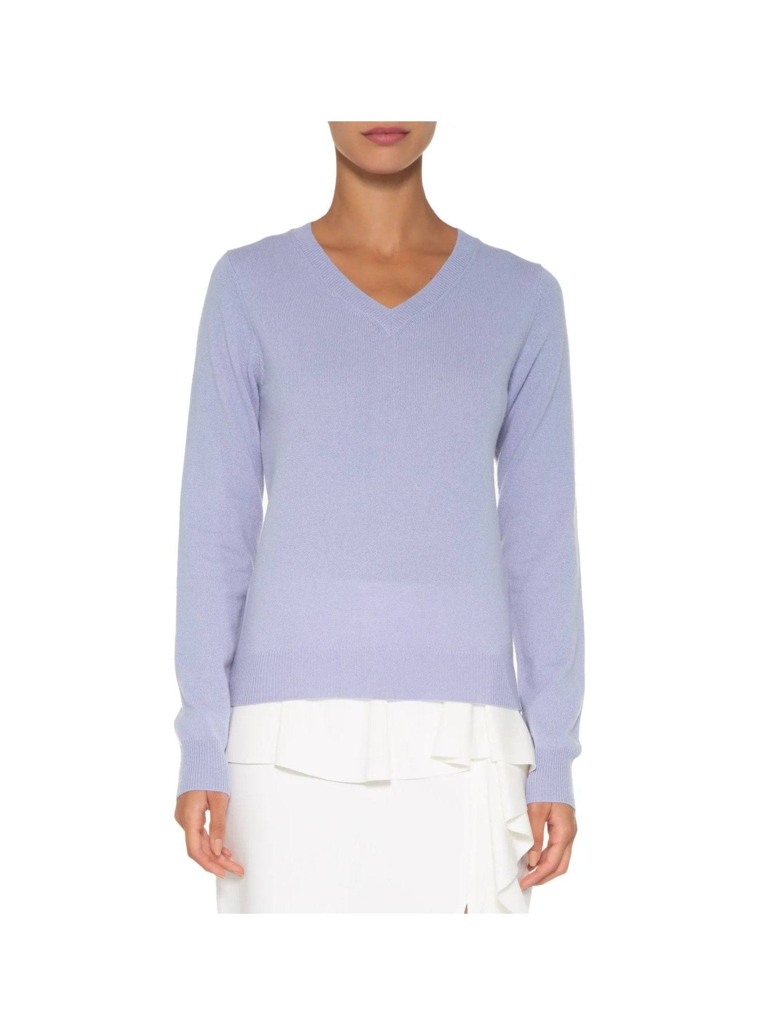 Suéter Feminino Puro Cashmere Gola V Roxo '2Essential