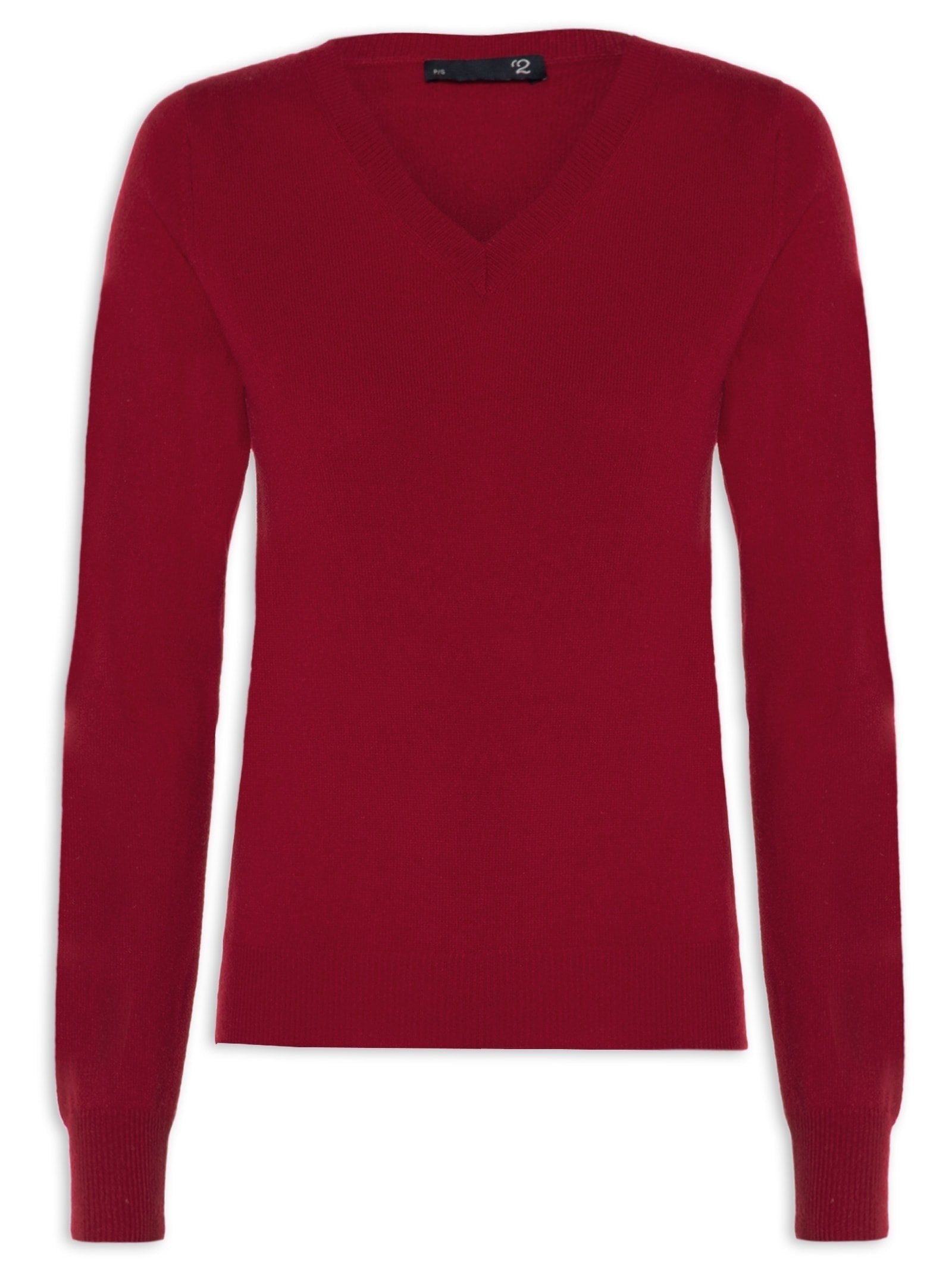 Suéter Feminino Puro Cashmere Gola V Vermelho '2Essential