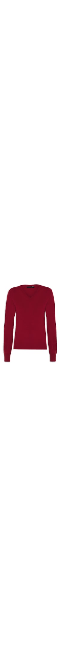 Suéter Feminino Puro Cashmere Gola V - Vermelho