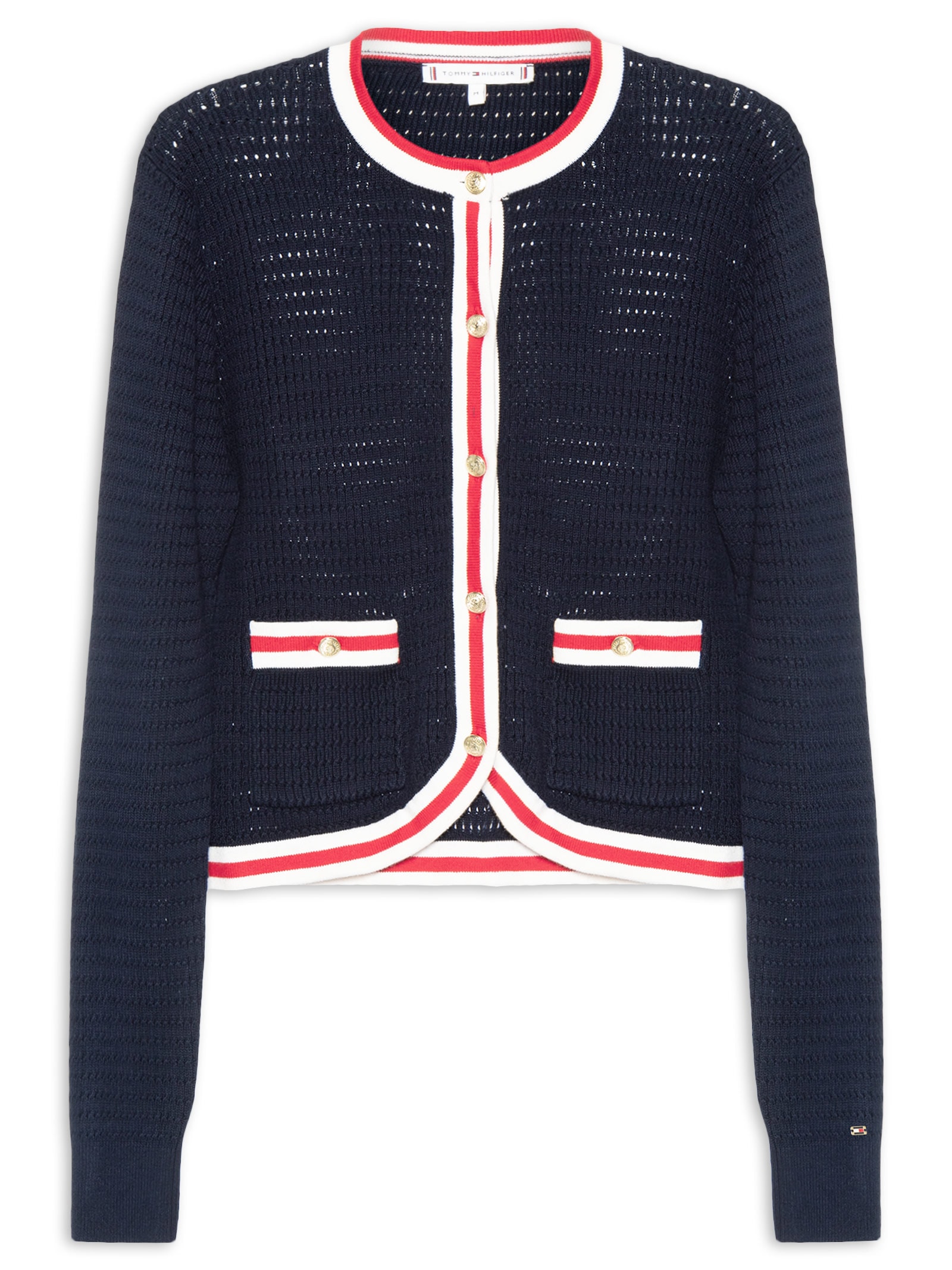 Suéter Feminino RWB Textured LS C-NK Azul Tommy Hilfiger