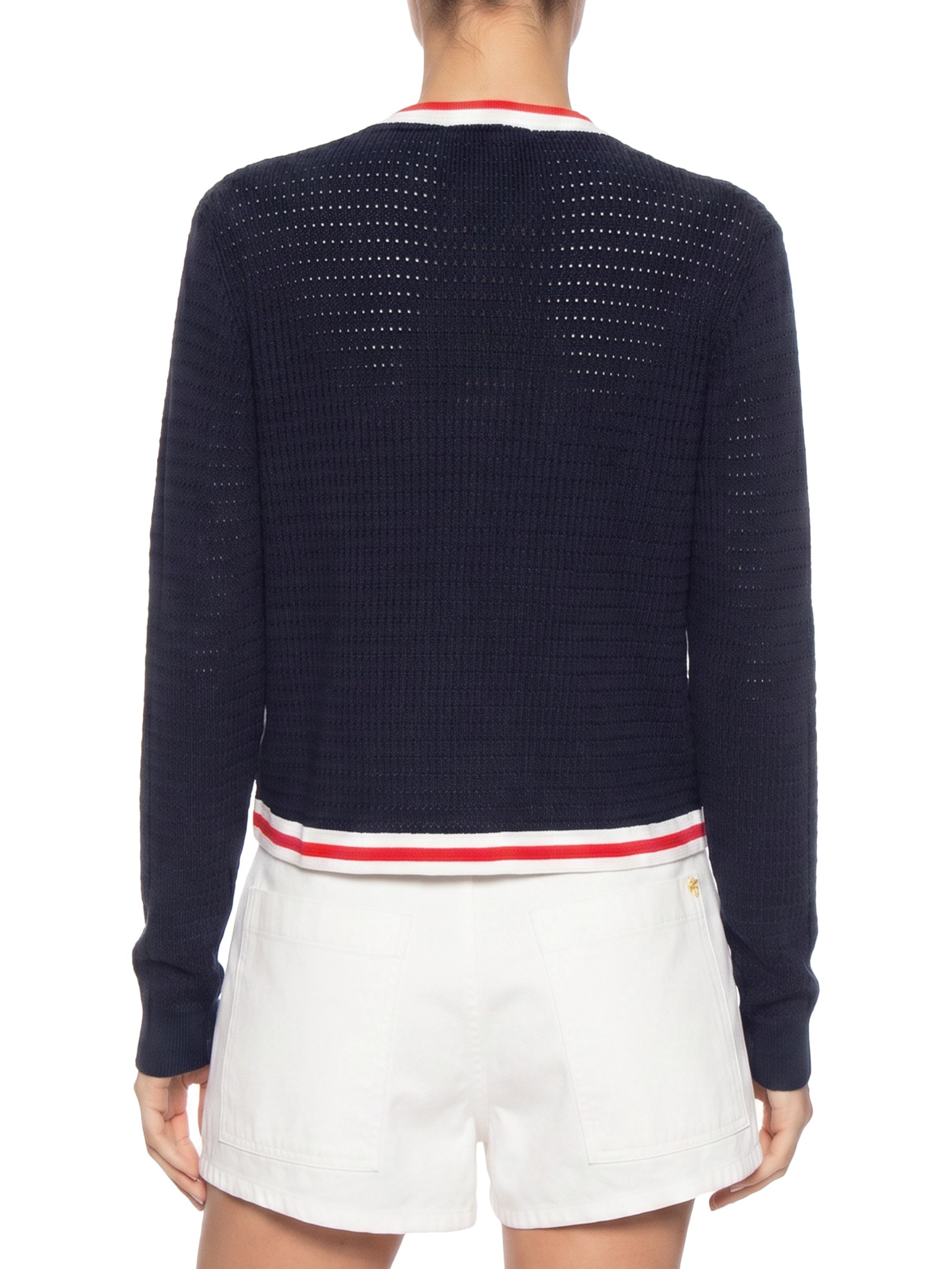 Suéter Feminino RWB Textured LS C-NK Azul Tommy Hilfiger