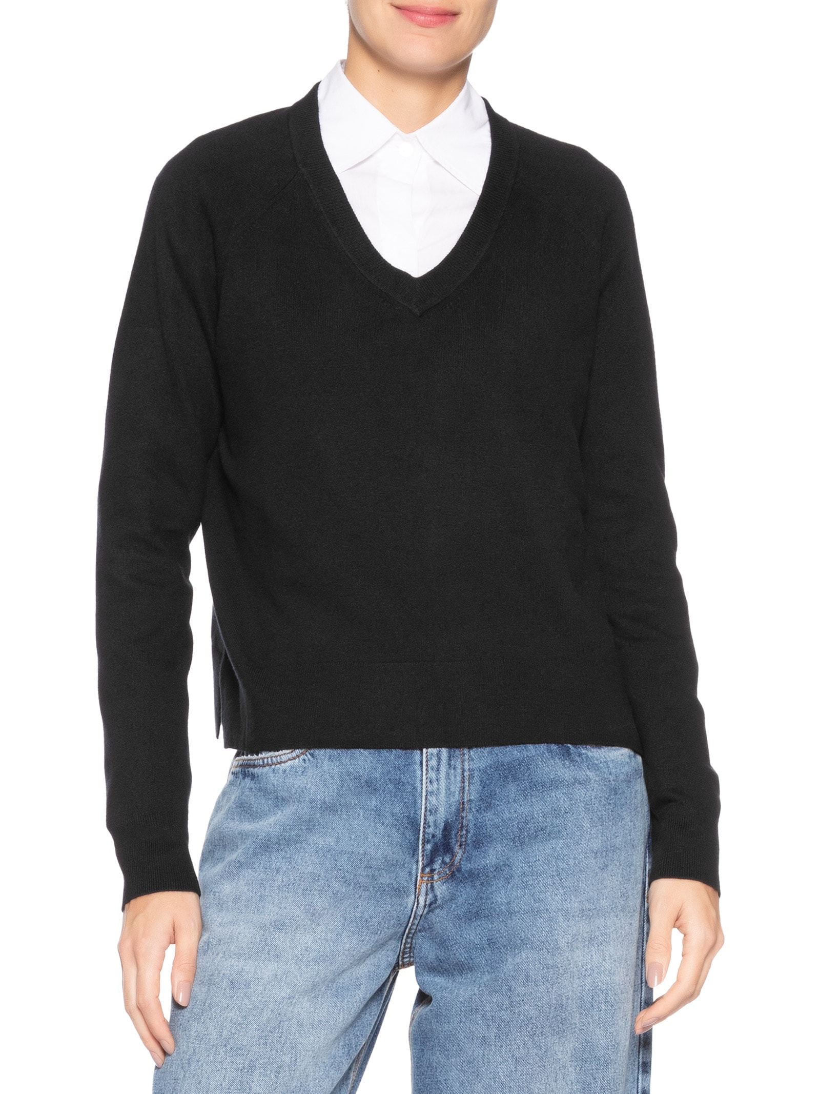 Suéter Feminino Super Soft V-Neck Pullover- Preto Levi's