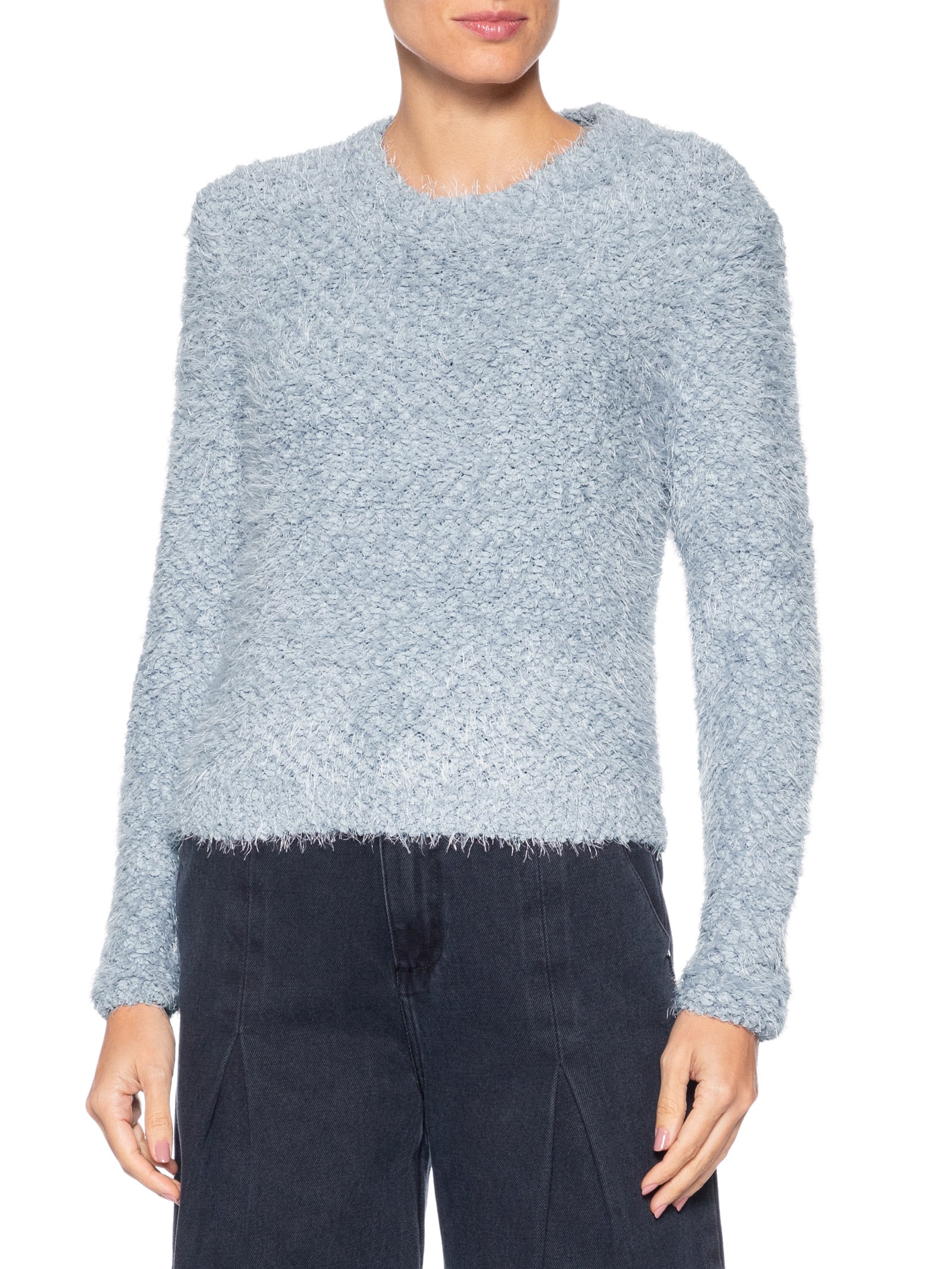 Suéter Feminino Texturizado Azul Basiq