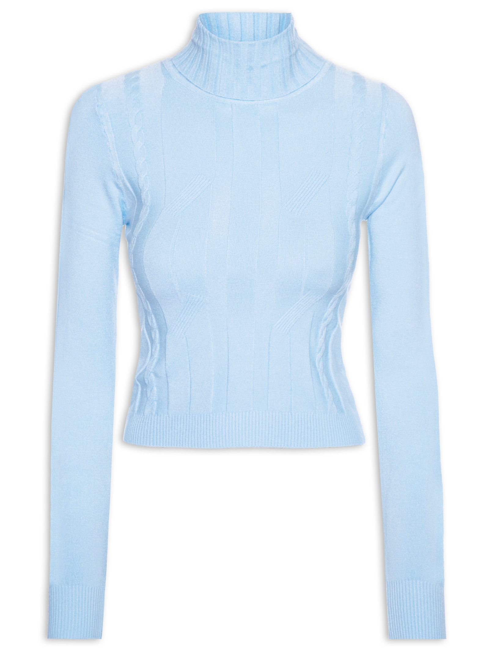 Suéter Feminino Texturizado Azul Basiq
