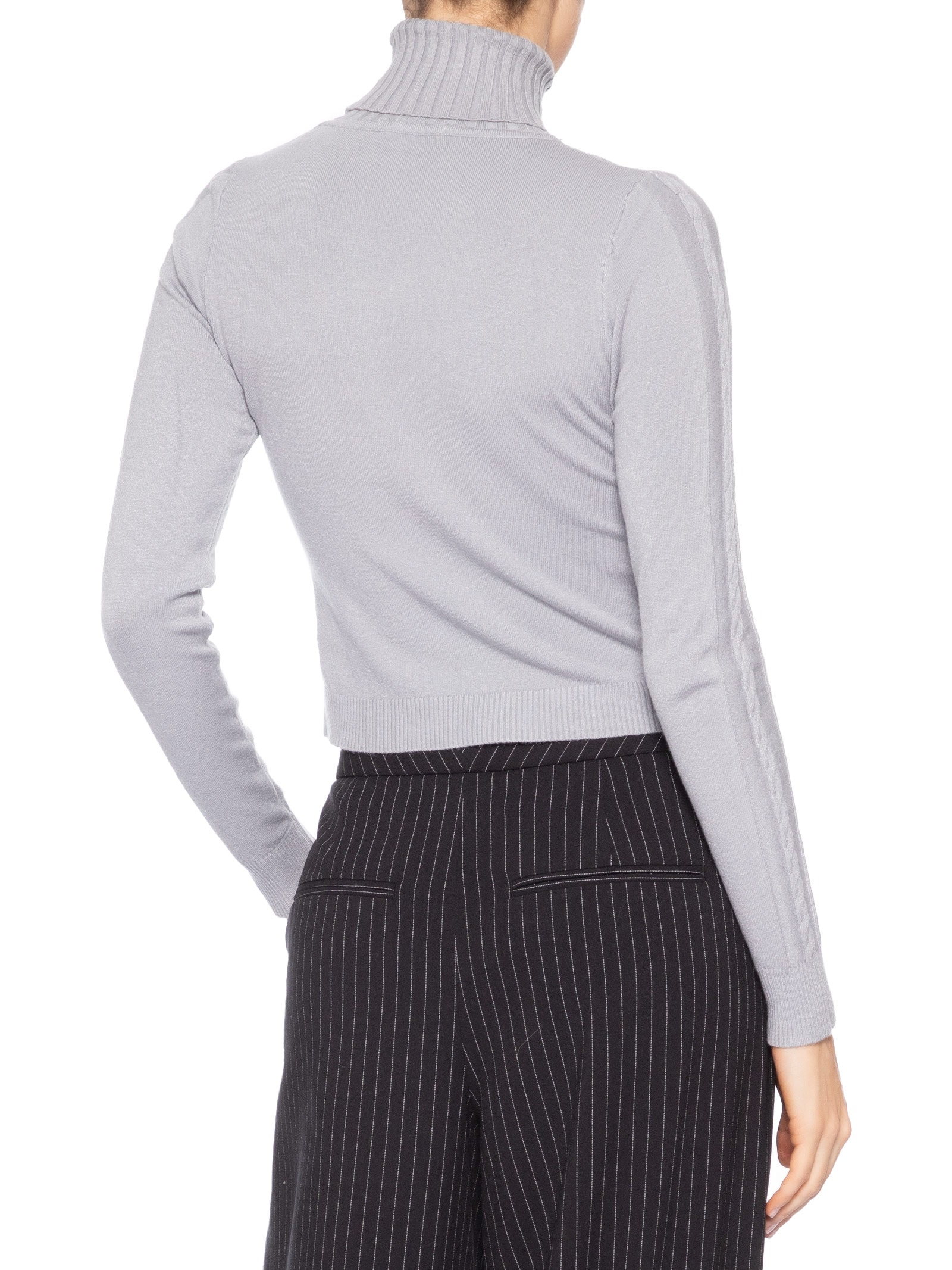 Suéter Feminino Texturizado Cinza Basiq