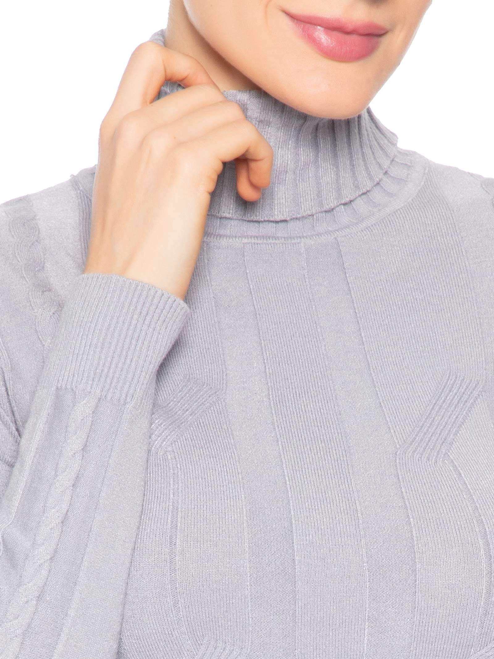 Suéter Feminino Texturizado Cinza Basiq
