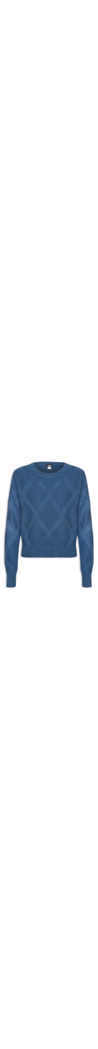 Suéter Feminino Texturizado Em Tricot - Azul