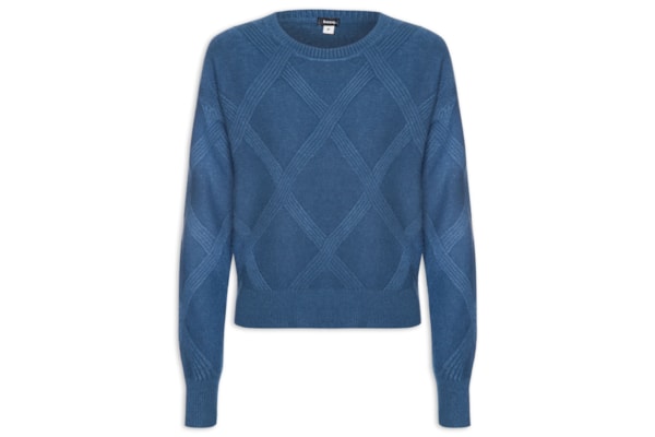 Suéter Feminino Texturizado Em Tricot - Azul