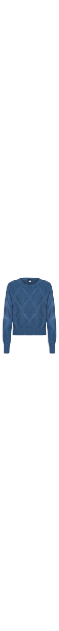 Suéter Feminino Texturizado Em Tricot - Azul