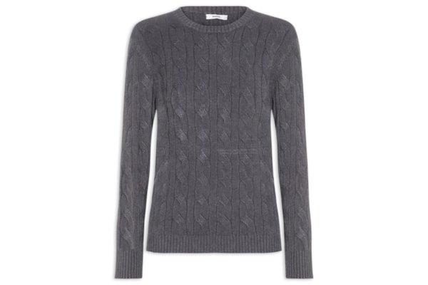 Suéter Feminino Texturizado Em Tricot - Cinza