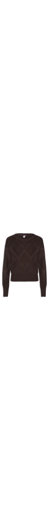 Suéter Feminino Texturizado Em Tricot - Marrom