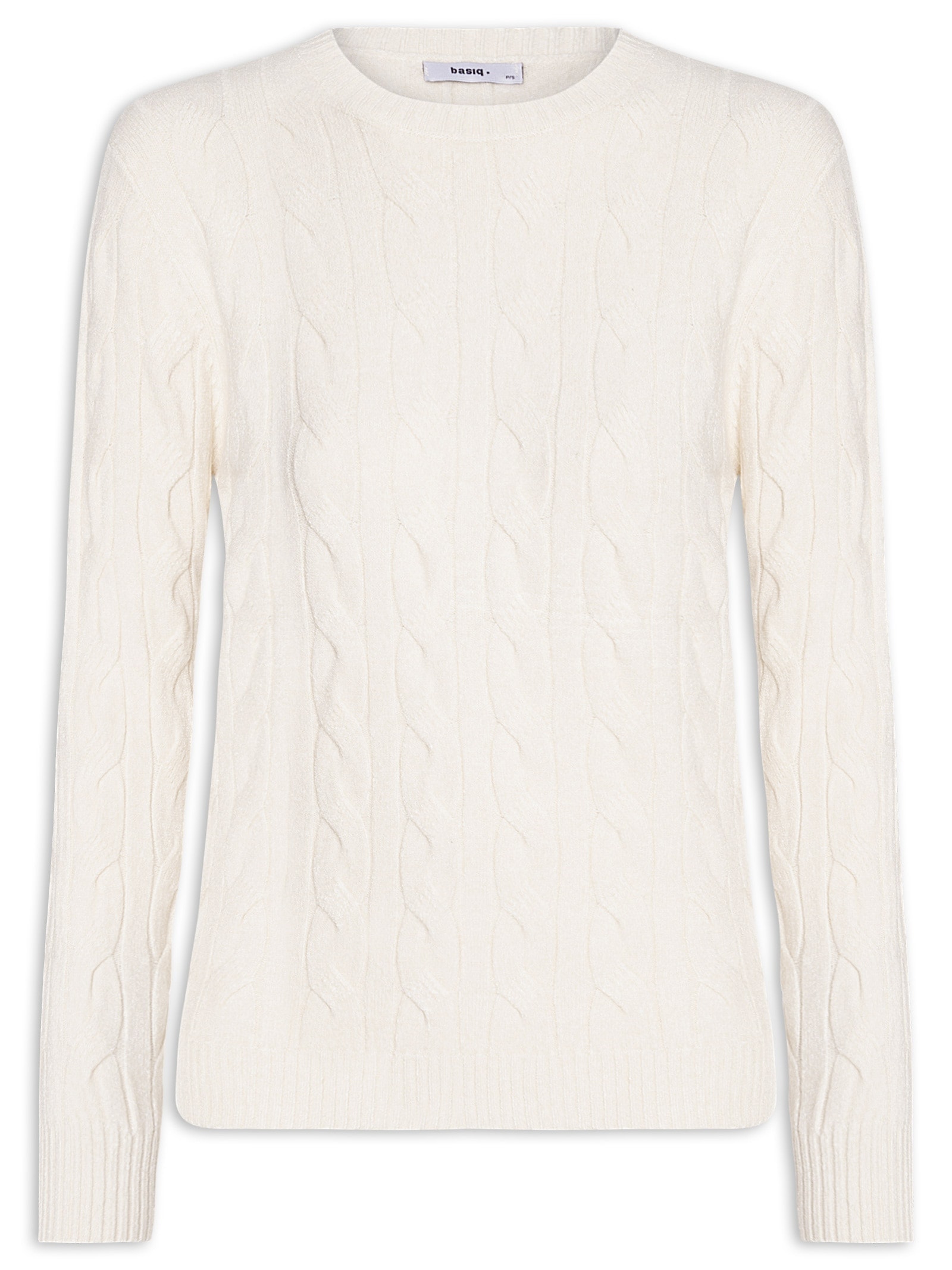 Suéter Feminino Texturizado Em Tricot Off White Basiq