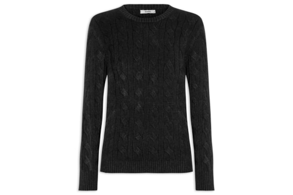 Suéter Feminino Texturizado Em Tricot - Preto