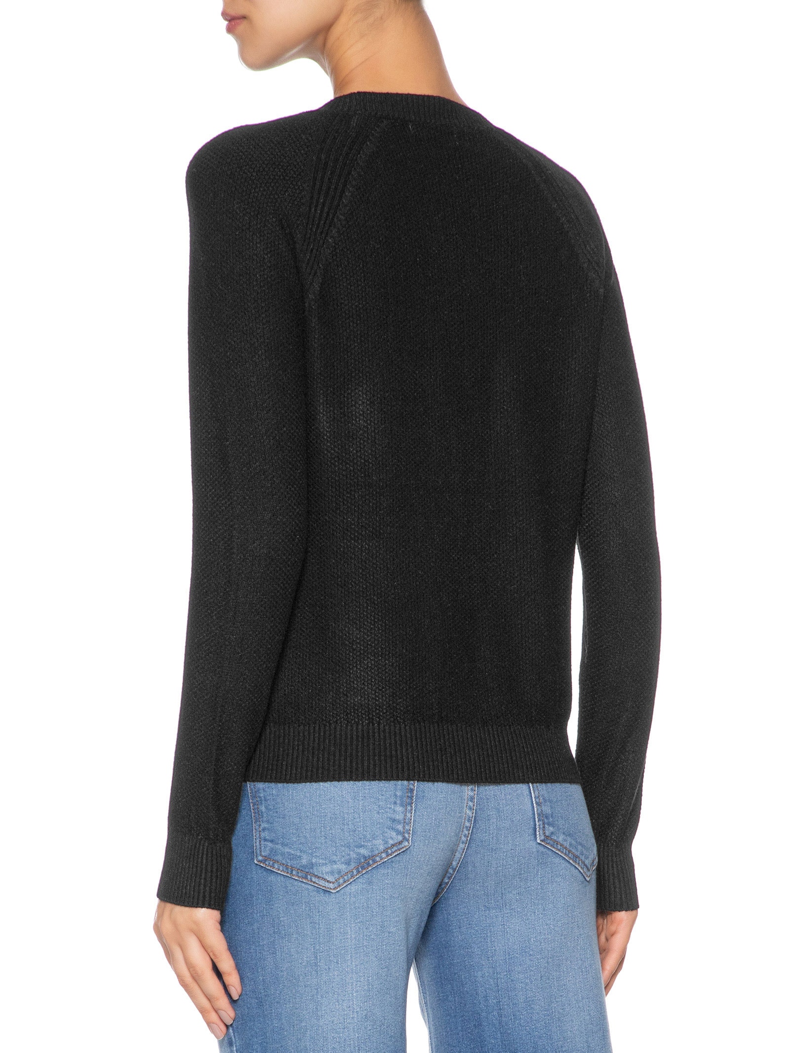 Suéter Feminino Texturizado Gola Careca Preto Basiq
