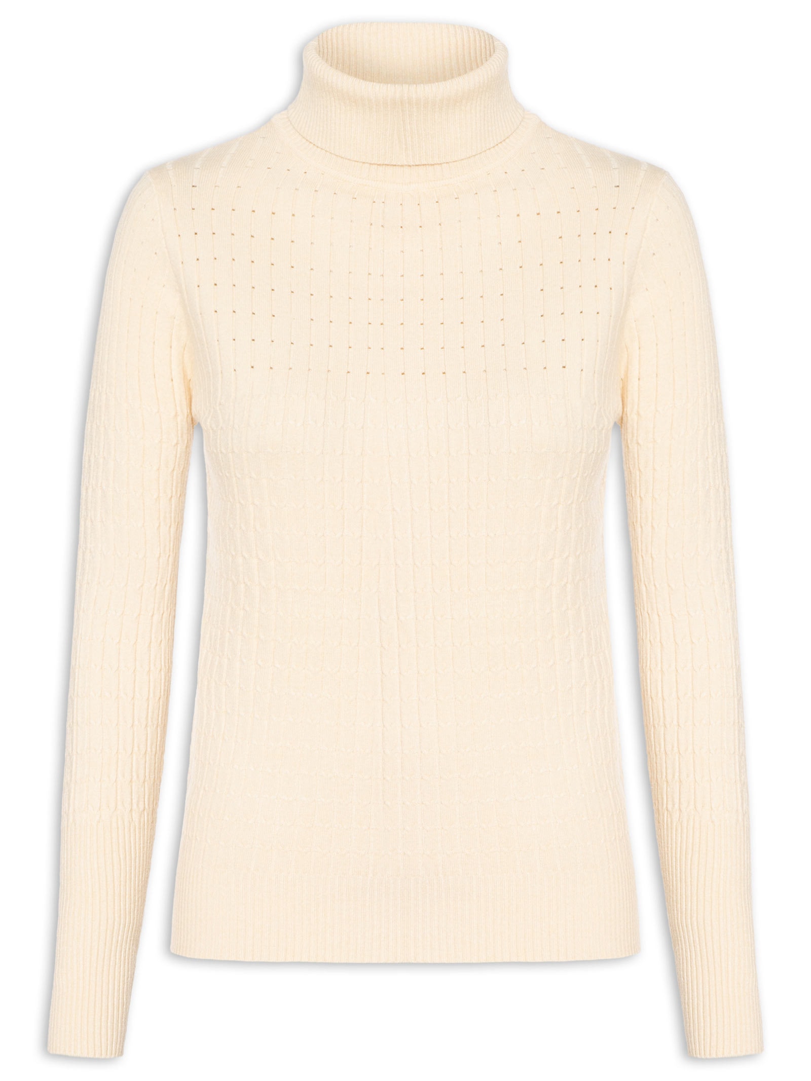 Suéter Feminino Texturizado Gola Role Amarelo  Basiq