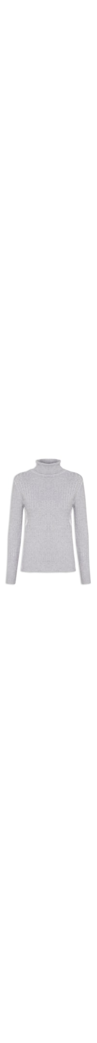 Suéter Feminino Texturizado Gola Role - Cinza