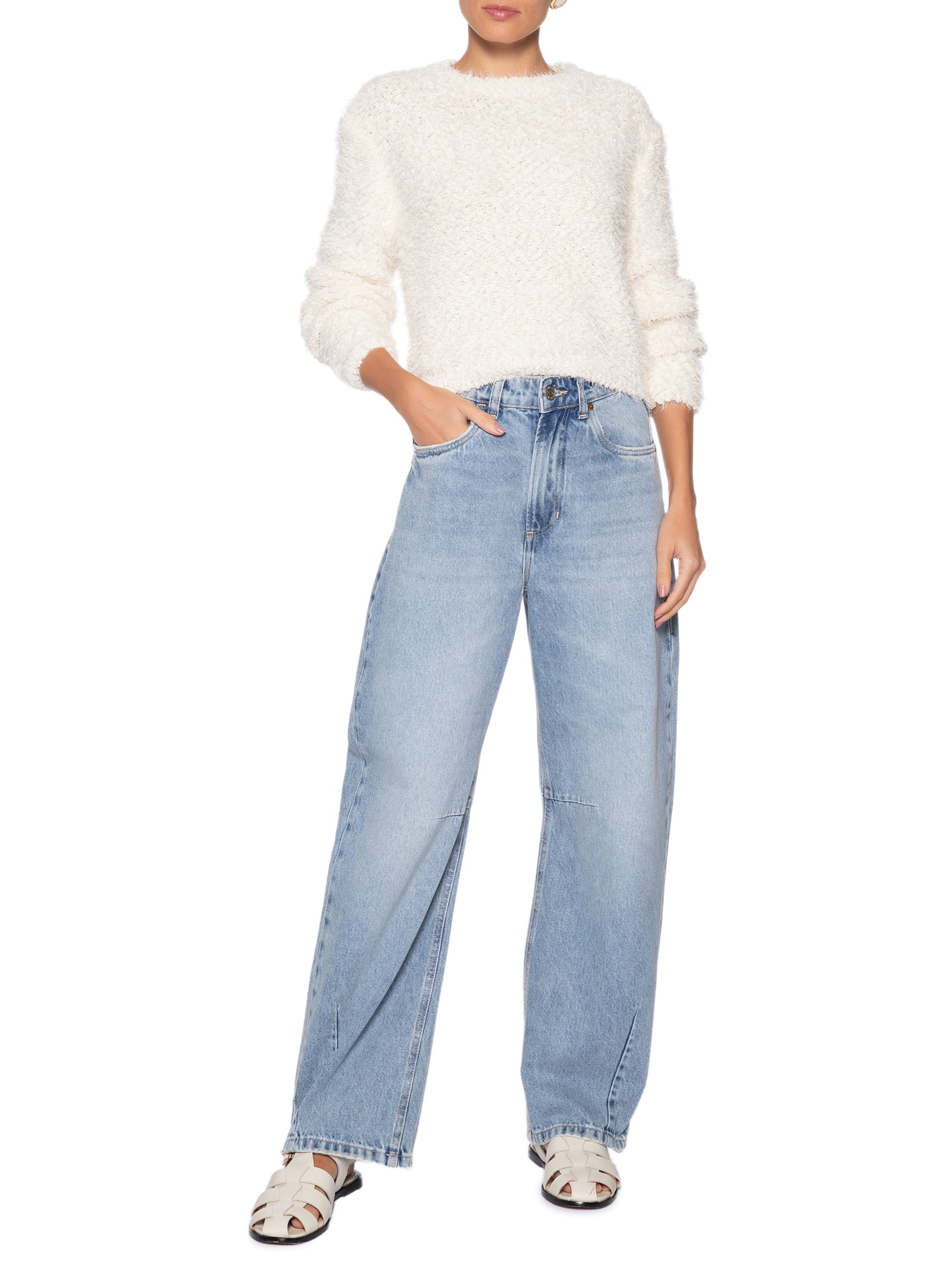 Suéter Feminino Texturizado Off White Basiq