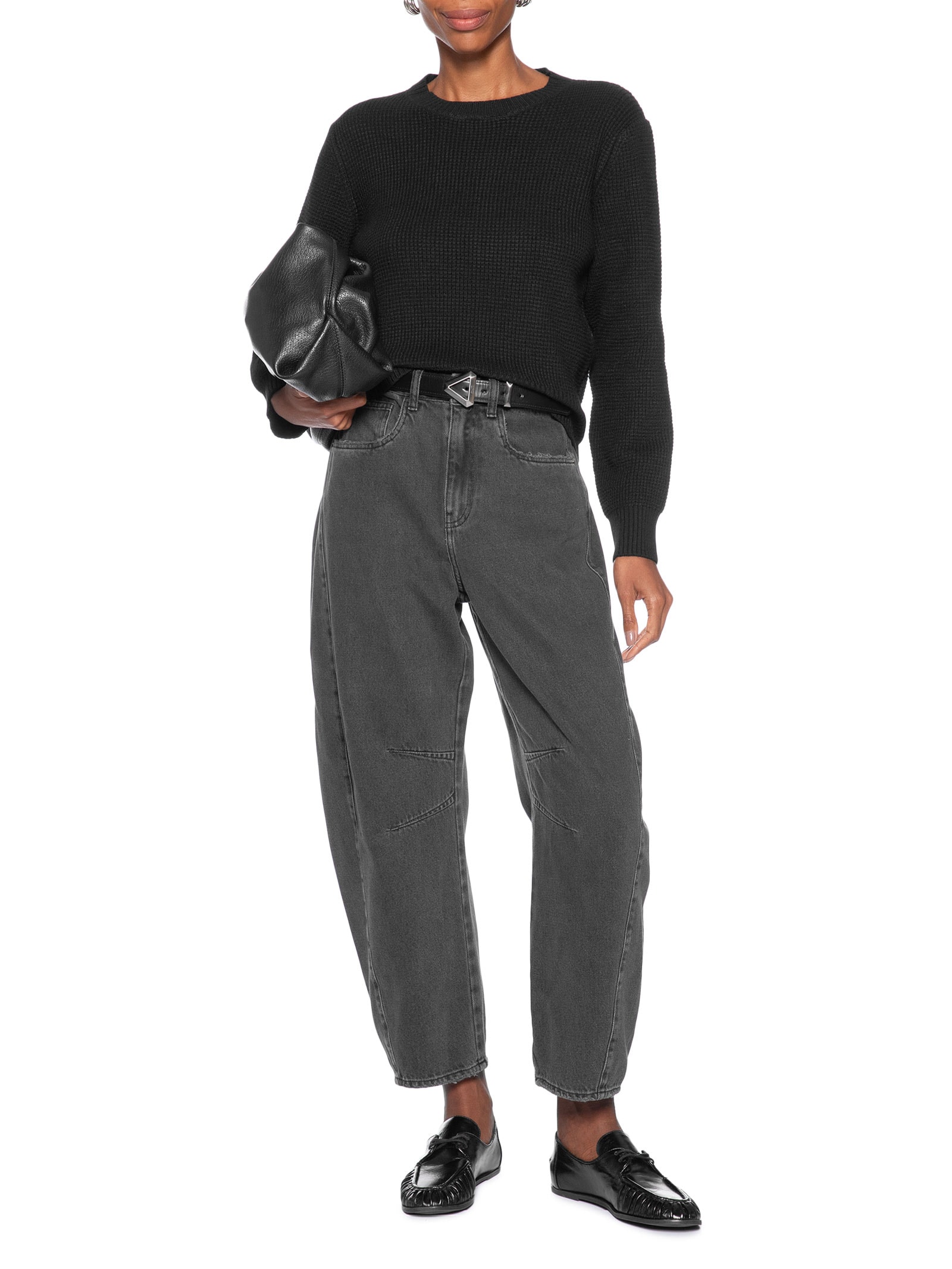 Suéter Feminino Texturizado Oversized Preto Basiq