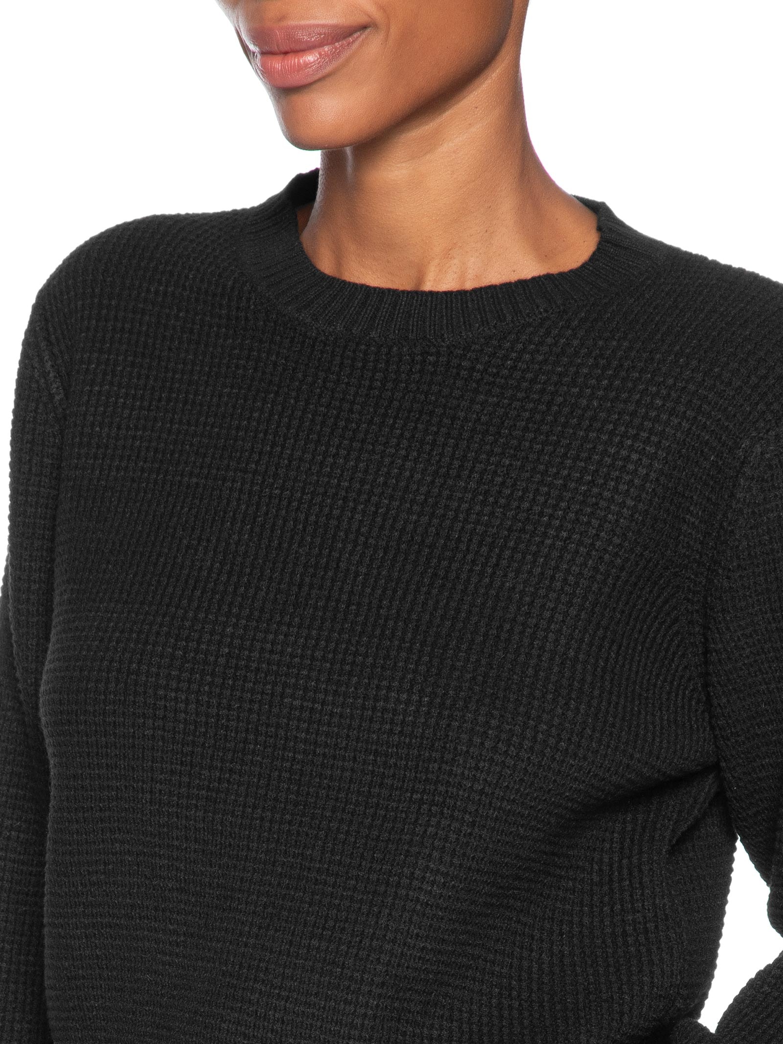 Suéter Feminino Texturizado Oversized Preto Basiq